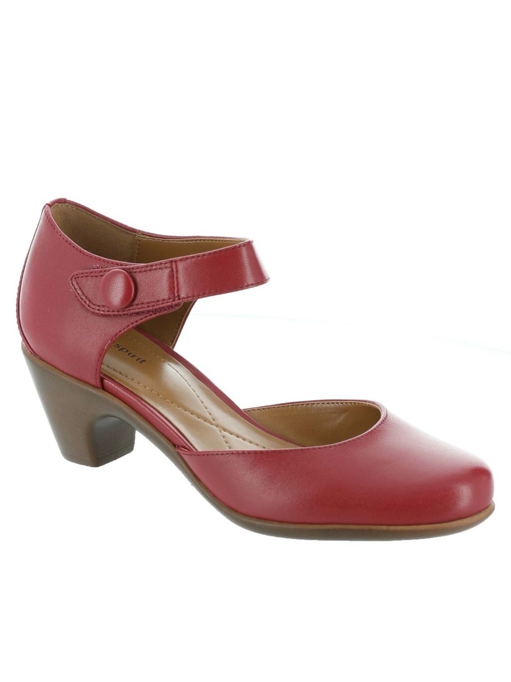 12W Women's Easy Spirit Clarice Mary Jane Block Heel Pumps Red Leather